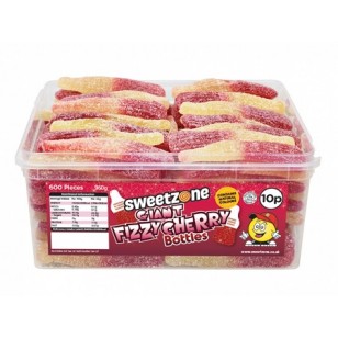 Sweet Zone100% Halal Giant Fizzy Cherry Bottles Halal X 60 Pieces Sweet Zone100% Halal Giant Fizzy Cherry Bottles Halal X 60 Pieces